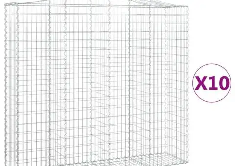 Coșuri gabion arcuite 10 buc, 200x50x180/200cm, fier galvanizat - 2/5