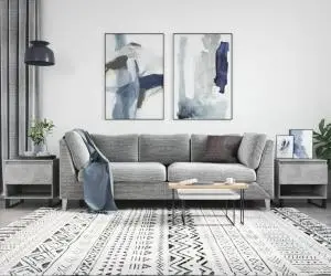 vidaXL Mese de cafea, 2 buc., gri beton, 50x46x50 cm, lemn compozit