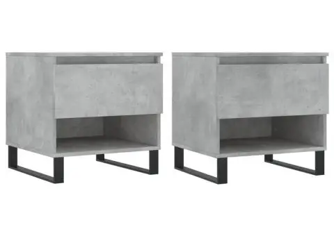 Mese de cafea, 2 buc., gri beton, 50x46x50 cm, lemn compozit - 2/5