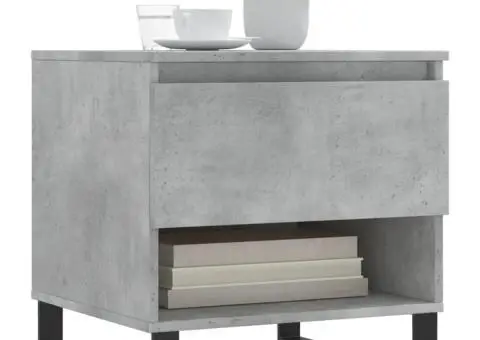 Mese de cafea, 2 buc., gri beton, 50x46x50 cm, lemn compozit - 3/5