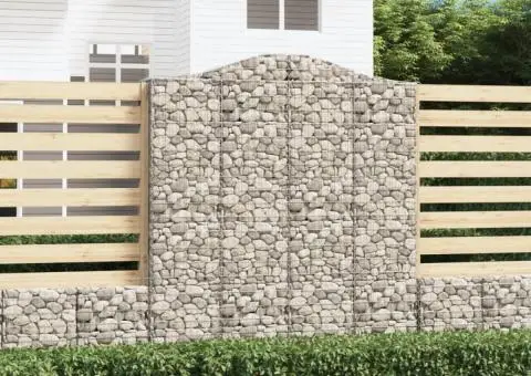 Coșuri gabion arcuite, 2 buc, 200x50x220/240cm, fier galvanizat - 1/5