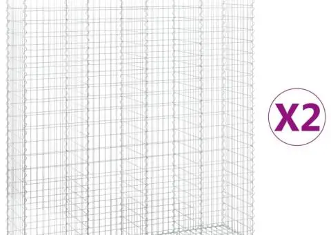 Coșuri gabion arcuite, 2 buc, 200x50x220/240cm, fier galvanizat - 2/5