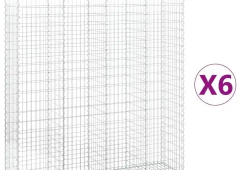Coșuri gabion arcuite, 6 buc, 200x50x220/240cm, fier galvanizat - 2/5