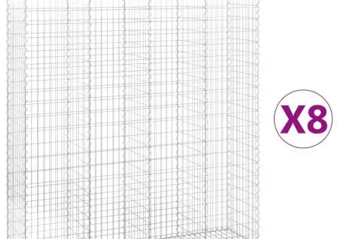 Coșuri gabion arcuite, 8 buc, 200x50x220/240cm, fier galvanizat - 2/5