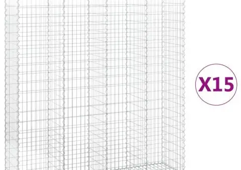 Coșuri gabion arcuite, 15 buc 200x50x220/240cm, fier galvanizat - 2/5