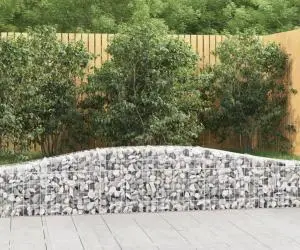vidaXL Coșuri gabion arcuite 25 buc, 400x30x40/60 cm, fier galvanizat