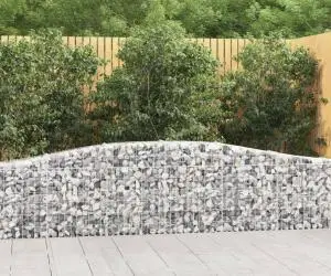 vidaXL Coșuri gabion arcuite 3 buc, 400x30x60/80 cm, fier galvanizat