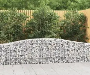 vidaXL Coșuri gabion arcuite 10 buc, 400x30x60/80 cm, fier galvanizat