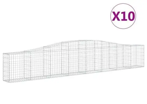 Coșuri gabion arcuite 10 buc, 400x30x60/80 cm, fier galvanizat - 2/5