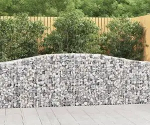 vidaXL Coșuri gabion arcuite 4 buc, 400x30x80/100 cm, fier galvanizat
