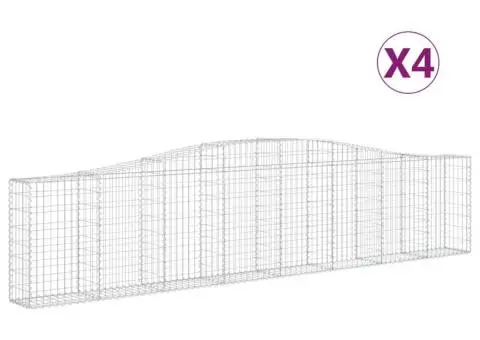 Coșuri gabion arcuite 4 buc, 400x30x80/100 cm, fier galvanizat - 2/5