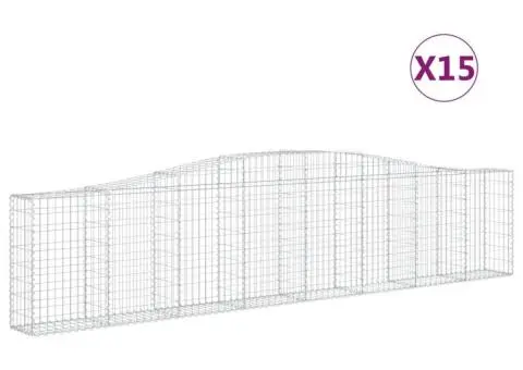 Coșuri gabion arcuite 15 buc, 400x30x80/100 cm, fier galvanizat - 2/5