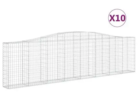 Coșuri gabion arcuite 10 buc, 400x30x100/120 cm fier galvanizat - 2/5