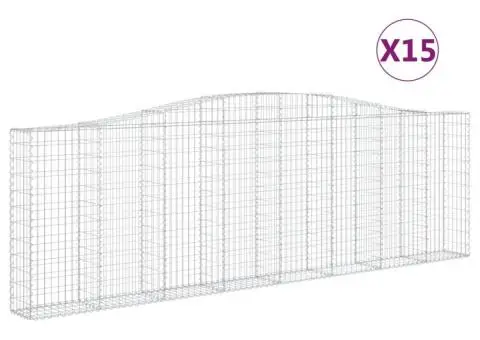 Coșuri gabion arcuite 15 buc. 400x30x120/140 cm fier galvanizat - 2/5