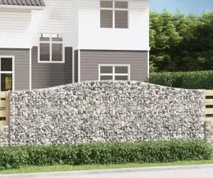 vidaXL Coșuri gabion arcuite 5 buc, 400x30x140/160 cm, fier galvanizat