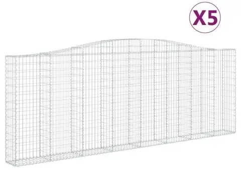 Coșuri gabion arcuite 5 buc, 400x30x140/160 cm, fier galvanizat - 2/5