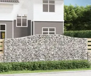 vidaXL Coșuri gabion arcuite 10 buc. 400x30x140/160 cm fier galvanizat