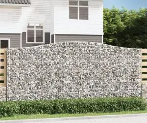vidaXL Coșuri gabion arcuite 5 buc, 400x30x180/200 cm, fier galvanizat