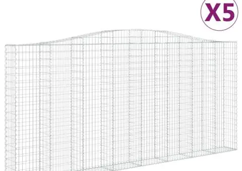 Coșuri gabion arcuite 5 buc, 400x30x180/200 cm, fier galvanizat - 2/5