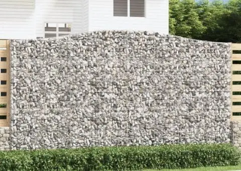Coșuri gabion arcuite, 2 buc, 400x30x220/240cm, fier galvanizat - 1/5