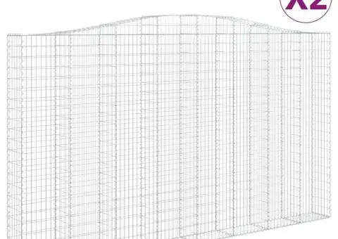 Coșuri gabion arcuite, 2 buc, 400x30x220/240cm, fier galvanizat - 2/5