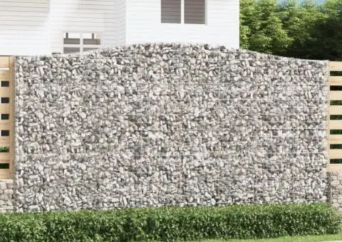 Coșuri gabion arcuite, 4 buc, 400x30x220/240cm, fier galvanizat - 1/5
