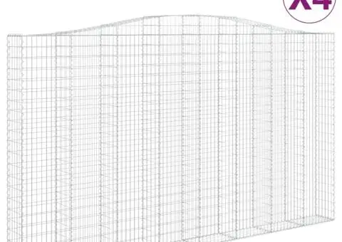 Coșuri gabion arcuite, 4 buc, 400x30x220/240cm, fier galvanizat - 2/5