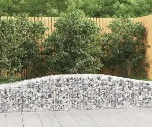 vidaXL Coșuri gabion arcuite 10 buc, 400x50x40/60 cm, fier galvanizat