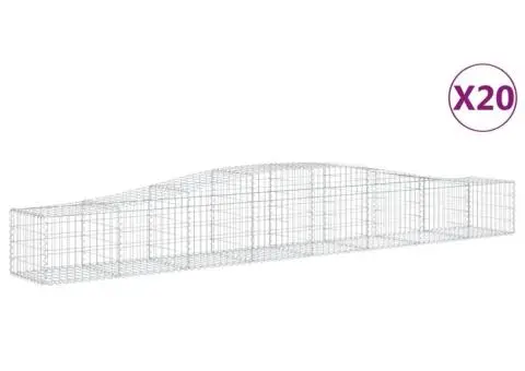 Coșuri gabion arcuite 20 buc, 400x50x40/60 cm, fier galvanizat - 2/5