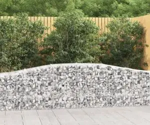 vidaXL Coșuri gabion arcuite 3 buc, 400x50x60/80 cm, fier galvanizat