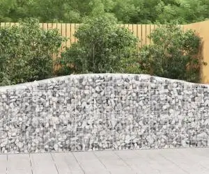 vidaXL Coșuri gabion arcuite 5 buc, 400x50x80/100 cm, fier galvanizat
