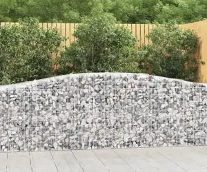 vidaXL Coșuri gabion arcuite 15 buc, 400x50x80/100 cm, fier galvanizat