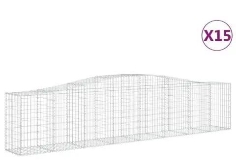 Coșuri gabion arcuite 15 buc, 400x50x80/100 cm, fier galvanizat - 2/5