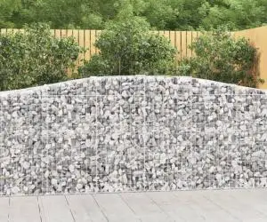 vidaXL Coșuri gabion arcuite 15 buc, 400x50x100/120 cm fier galvanizat