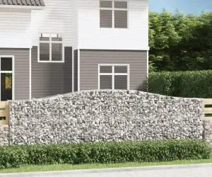 vidaXL Coșuri gabion arcuite 4 buc, 400x50x120/140 cm, fier galvanizat