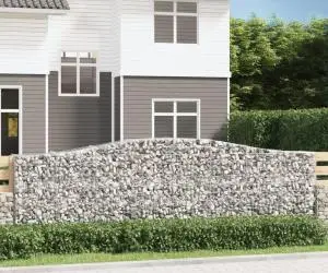 vidaXL Coșuri gabion arcuite 6 buc, 400x50x120/140 cm, fier galvanizat