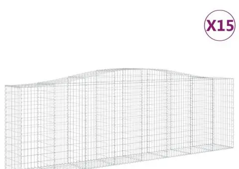 Coșuri gabion arcuite 15 buc, 400x50x120/140cm, fier galvanizat - 2/5