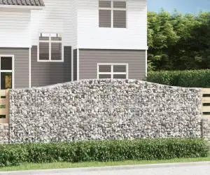 vidaXL Coșuri gabion arcuite 4 buc, 400x50x140/160 cm, fier galvanizat