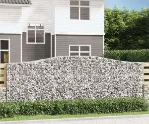 vidaXL Coșuri gabion arcuite 10 buc, 400x50x140/160cm, fier galvanizat