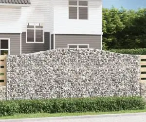 vidaXL Coșuri gabion arcuite 9 buc. 400x50x160/180 cm, fier galvanizat