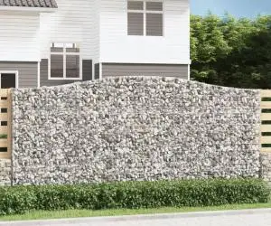 vidaXL Coșuri gabion arcuite 3 buc, 400x50x180/200 cm, fier galvanizat