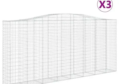 Coșuri gabion arcuite 3 buc, 400x50x180/200 cm, fier galvanizat - 2/5