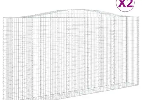 Coșuri gabion arcuite, 2 buc 400x50x200/220 cm, fier galvanizat - 2/5
