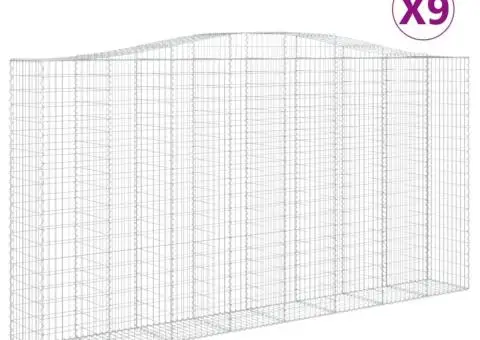 Coșuri gabion arcuite, 9 buc 400x50x200/220 cm, fier galvanizat - 2/4
