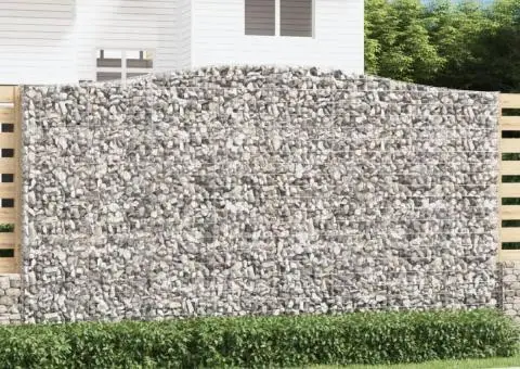 Coșuri gabion arcuite, 3 buc, 400x50x220/240cm, fier galvanizat - 1/5