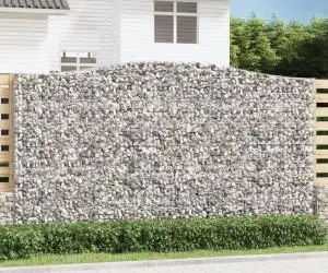 vidaXL Coșuri gabion arcuite, 3 buc, 400x50x220/240cm, fier galvanizat