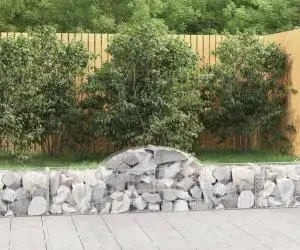 vidaXL Coșuri gabion arcuite 4 buc, 200x30x40/60 cm, fier galvanizat