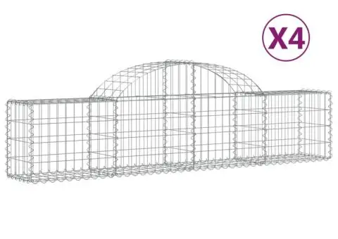 Coșuri gabion arcuite 4 buc, 200x30x40/60 cm, fier galvanizat - 2/5