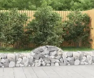 vidaXL Coșuri gabion arcuite 9 buc, 200x30x40/60 cm, fier galvanizat