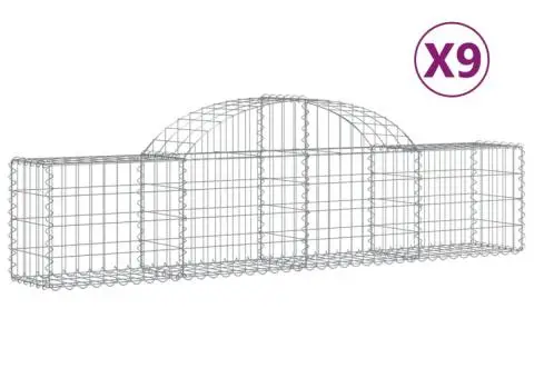 Coșuri gabion arcuite 9 buc, 200x30x40/60 cm, fier galvanizat - 2/5